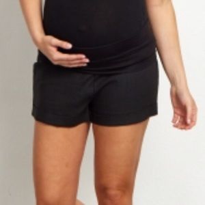 Pink Blush Maternity Linen Shorts